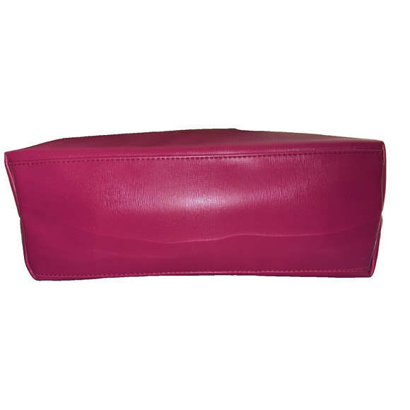 Elizabeth Arden Vintage Fuschia Pink Leather Tote Bag with Flowers | Handbag - Picture 5 of 8